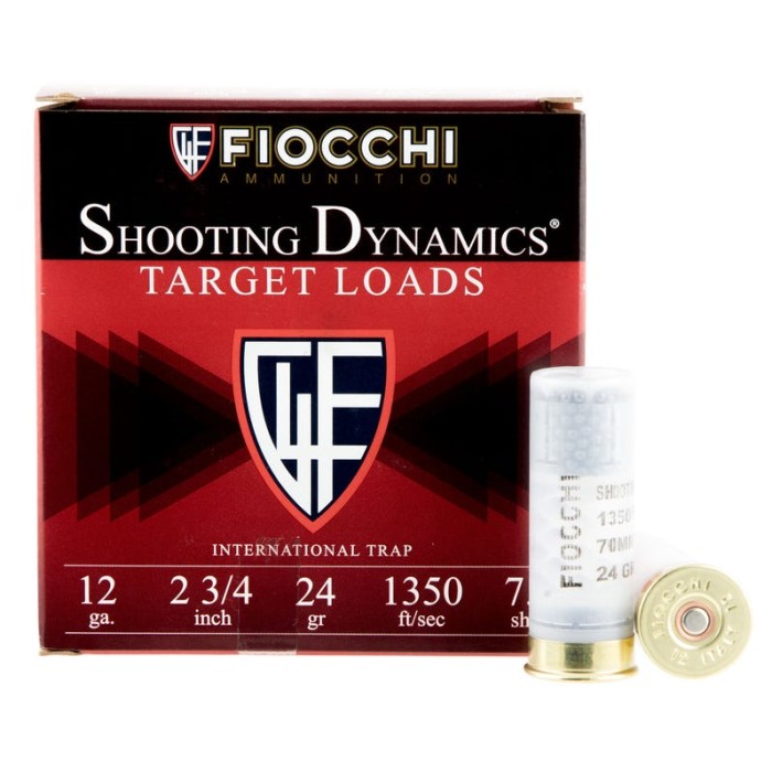 Fiocchi Target Skeet 12 GA, 2-3/4in. 1oz. #7.5 Shot - 25 Rounds