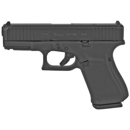 Glock 19 M.O.S. 9mm Pistol, 4.02" Barrel, Fixed Sights, Black - G19515MOSAUT