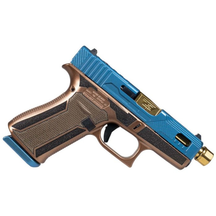 GLOCK 43X MOS 9MM BLUE HUSH GOLD BARREL 10RD