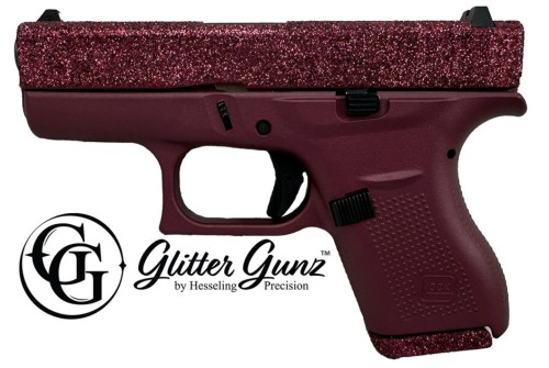 GLOCK 42 380ACP 3.25 GLITTER GUN BLACK CHERRY