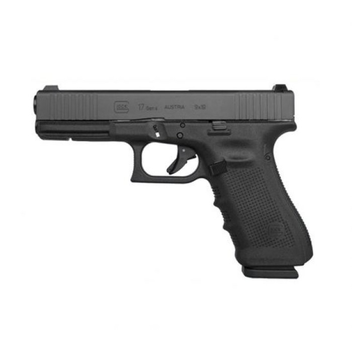 Glock 17 Gen4 Extended Controls 9Mm Luger 17Rd Magazine 4.5" Barrel Front Serrations Black PG1750733FS