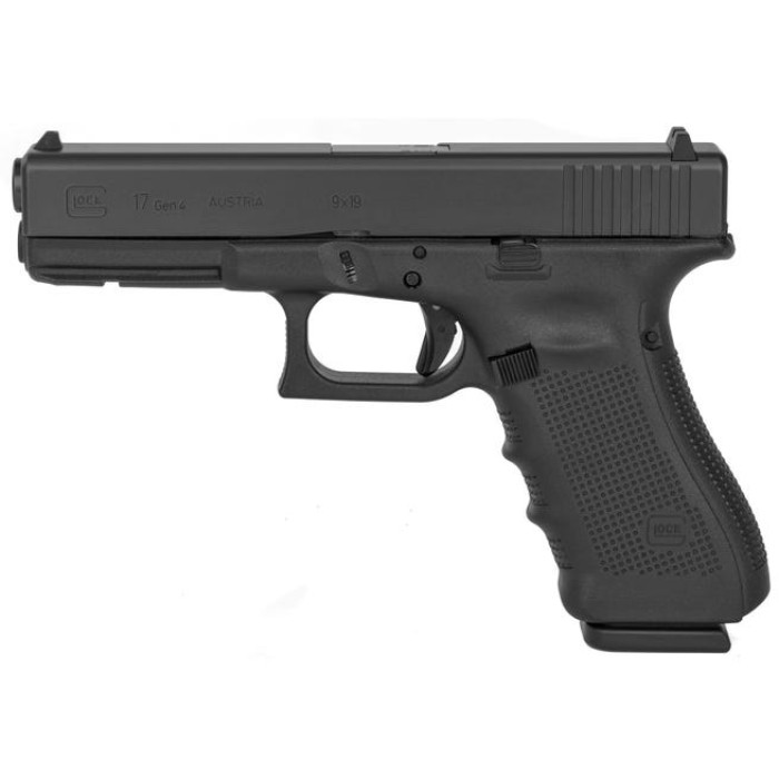 Glock 17 9mm Pistol, 4.48" Barrel, Fixed Sights, Black - PR17501