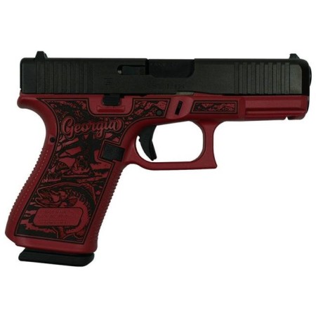 Glock 19 Gen 5 Custom "Georgia Red" Handgun 9Mm Luger 15/Rd Magazines (3) 4.02" Barrel Front Serrations Austria PA195S203GARD