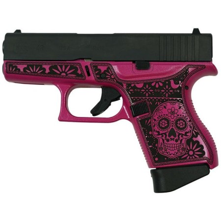 Glock 43 Custom "Sugar Skull" Pink Medusa Subcompact Handgun 9Mm Luger 6Rd Magazines (3) 3.4" Barrel Frame Only UI4350201SKP