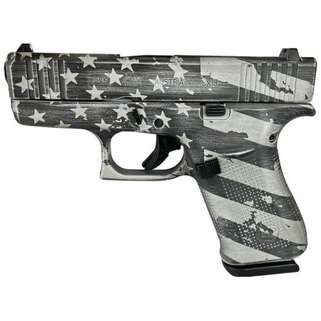 Glock 43X "Distressed Flag Gray" Handgun 9Mm Luger 10Rd Magazines(2) 3.41" Barrel Usa Made UX4350201DISFLAGGRY 688099404895