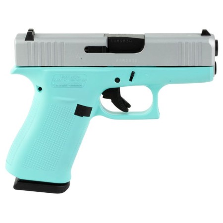 Glock 43X Robin's Egg Blue / Stainless 9mm 3.4" Barrel 10-Rounds