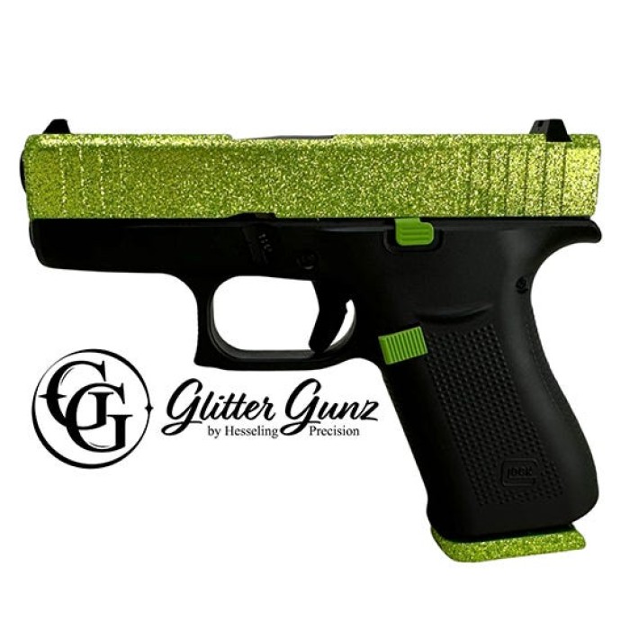 GLOCK 43X 9MM ZOMBIE GREEN GLITTER GUNZ