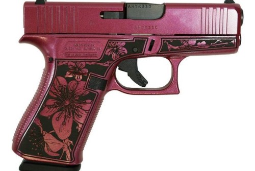 Glock 43X Custom "Cherry Blossom Engraved Medusa Pink" Subcompact Handgun 9Mm Luger 10Rd Magazines (2) 3.41" Barrel Usa UX4350201CB