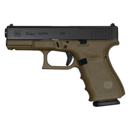 Glock 19 Gen 4 OD Green / Black 9mm 4-inch 15Rds MOS