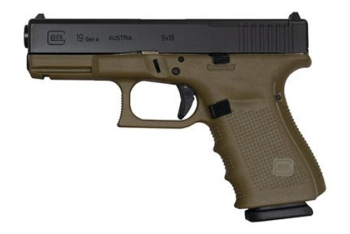 Glock 19 Gen 4 OD Green / Black 9mm 4-inch 15Rds MOS