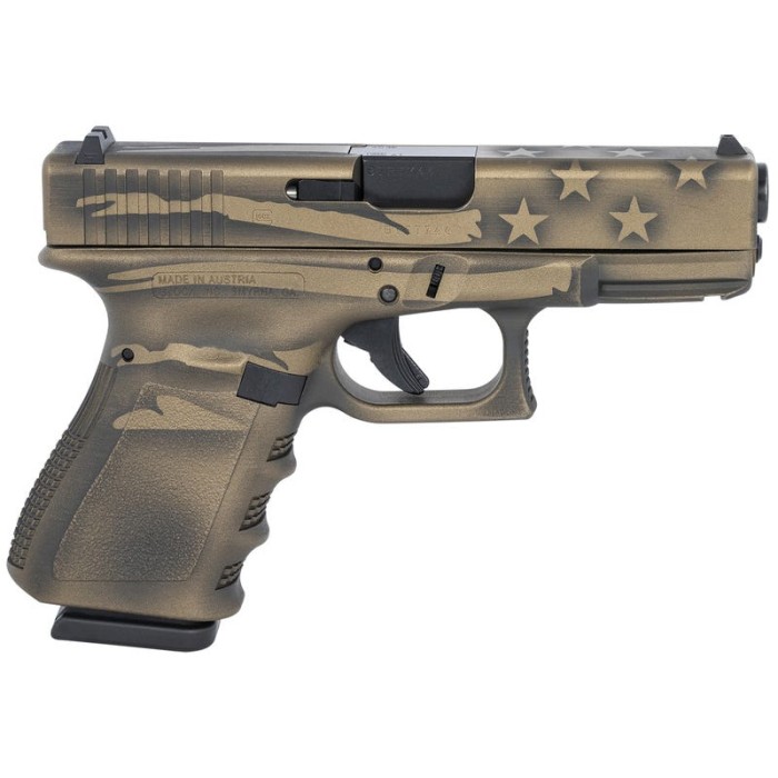 Glock UG2750204-BBBWFLAG G27 Gen4 Subcompact 40 S&W 3.42" 9+1 Overall Black/Coyote Battle Worn Flag Cerakote