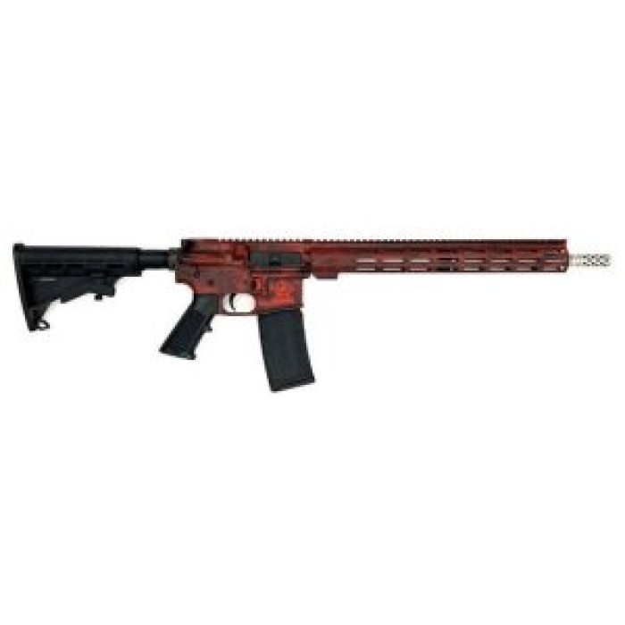 GLFA Gl-15 RIA 223 Wylde, 16" Barrel, ORC Battleworn Lipstick Red, Stainless, 30rd