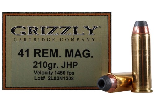 Grizzly Cartridge 41 Magnum 210 Grain Jacketed Hollow Point Pistol Ammo, 20 Rounds, GC41M2