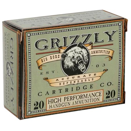 Grizzly Cartridge 45 Colt 225 Grain Jacketed Hollow Point Pistol Ammo, 20 Rounds, GC45C3