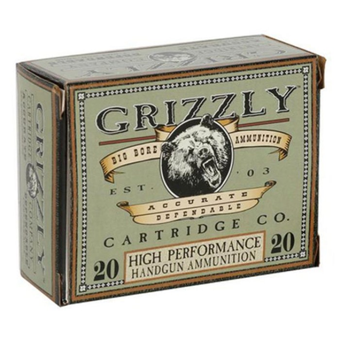 Grizzly Cartridge 45 Auto 185 Grain Jacketed Hollow Point Pistol Ammo, 20 Rounds, GC45A1