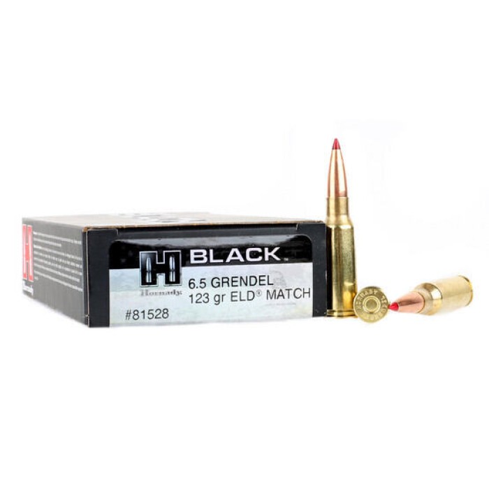 Hornady 81528 Black 6.5 Grendel 123 gr Extremely Low Drag-Match 20 Bx - Dirty Bird Industries