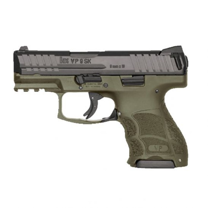 HK VP9SK 9mm Subcompact Pistol with Night Sights, OD Green - 81000098