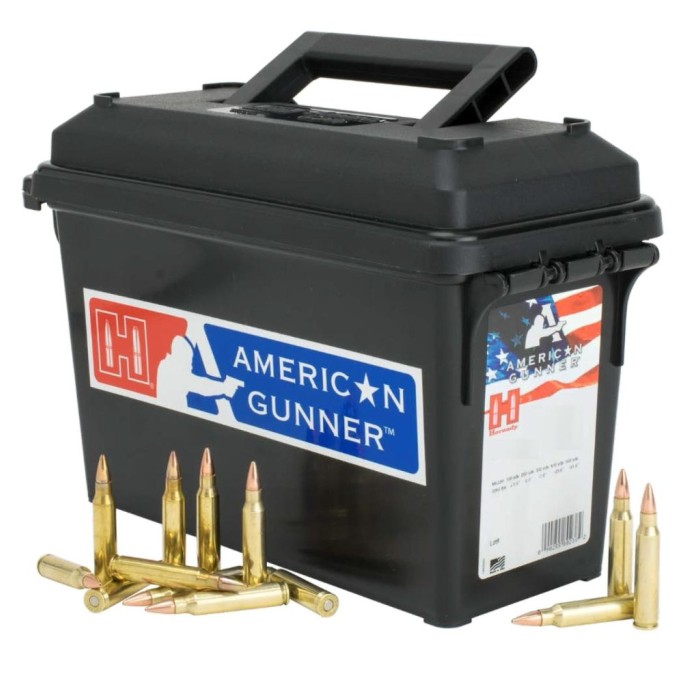 Hornady American Gunner Rifle Ammunition 5.56 Nato 55 GR HP 3240 Fps 247/Ct 80279 090255802795