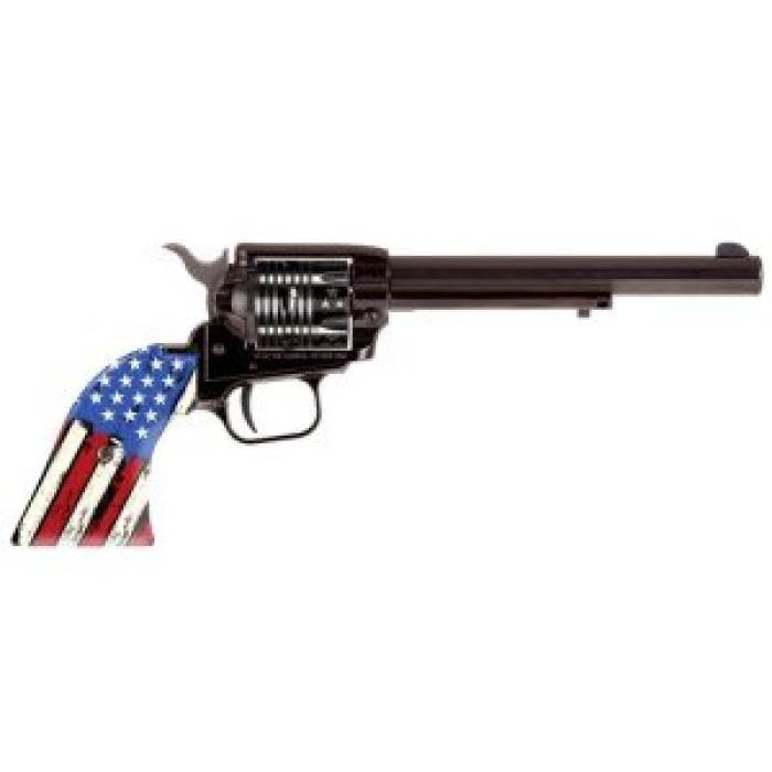 Heritage Manufacturing 22lr Bl/us Flag Eng 6.5" Fs