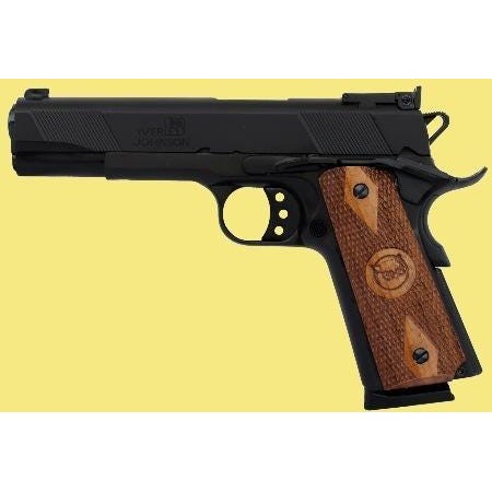 Iver Johnson 1911 Eagle, 45 ACP, 5", 8rd, Walnut Grips, Black