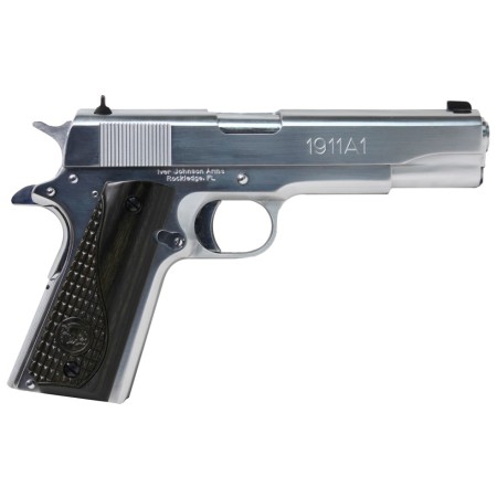 Iver Johnson Arms 1911 A1 Government .38 Super Pistol, Chrome - 1911 38CHRW