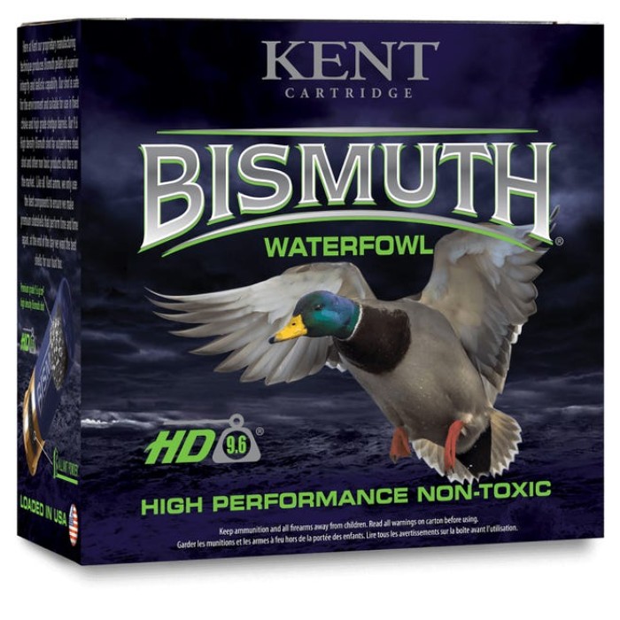 Kent Cartridge B123W405 Bismuth Waterfowl 12 Gauge 3" 1 3/8 oz 5 Shot 25 Bx/ 10 Cs