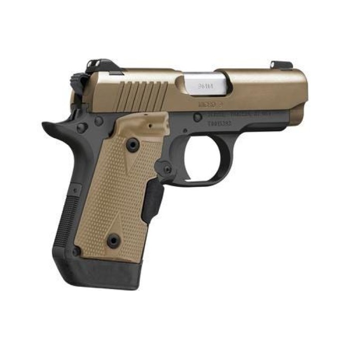 Kimber Micro 9 Desert Tan LG Black / Flat Dark Earth 9mm 3.15-inch 6Rd Crimson Trace Laser Grip