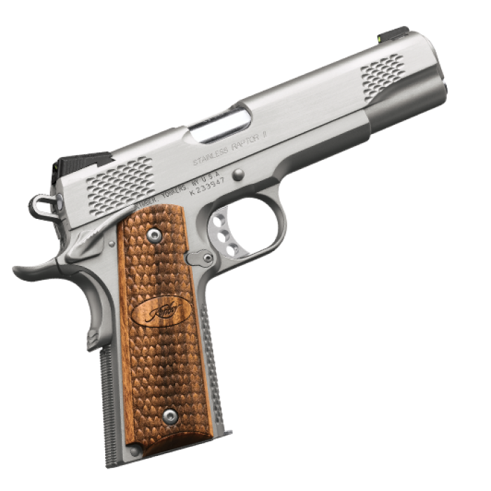 Kimber Raptor II Stainless 10mm 5" Barrel 8-Rounds with Zebrawood Grips