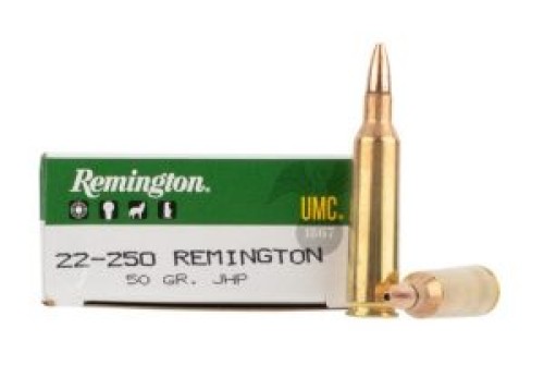 Remington UMC 22-250 Remington 50gr, Jacketed Hollow Point, 20rd Box