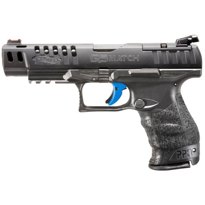 Walther PPQ M2 Q5 Match OR 9mm, 5" Barrel, FO Front, Black, 15rd