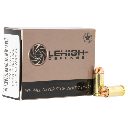 Lehigh Defense LA40115XD Xtreme Defense 40 S&W 115 Gr 20 Bx/10 Cs