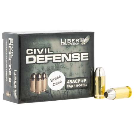 Liberty Ammunition LACD45013BC Civil Defense 45 ACP +P 78 Gr Hollow Point HP