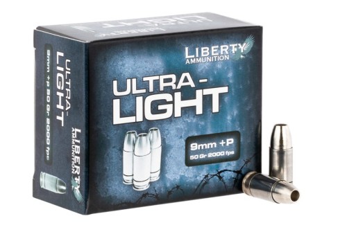 Liberty Ammunition LAUL9052 Ultra-Light  9mm Luger +P 50 gr Copper Hollow Point 20 Bx/ 10 Cs