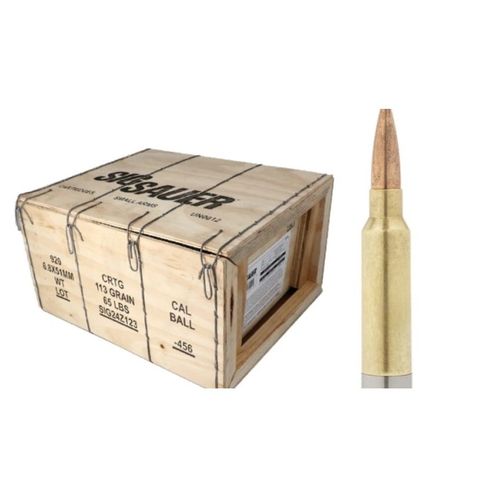 Sig Sauer Hybrid 6.8MM, 113gr, Ball [MPN: MH68MM113B920] - 920 rounds (Crate)