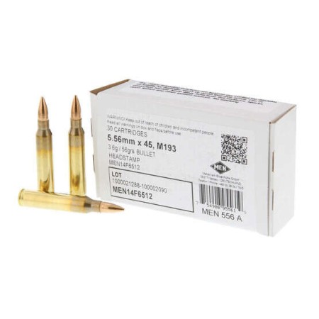 Magtech Surplus MEN M193 FMJ Rifle Ammunition 5.56mm 55gr 510/ct Case