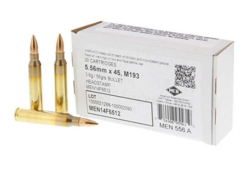 Magtech Surplus MEN M193 FMJ Rifle Ammunition 5.56mm 55gr 510/ct Case