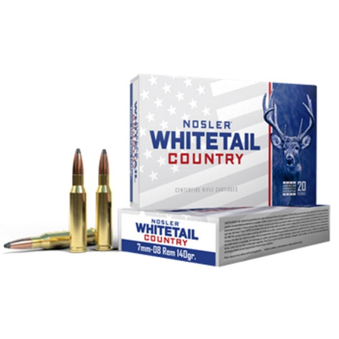 Nosler Whitetail Country Rifle Ammunition 7mm-08 Rem 140gr SP 2825 fps 20/ct