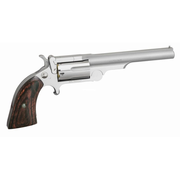 North American Arms Ranger II Stainless .22 Mag 4" Barrel 5-Rounds Rosewood Grips