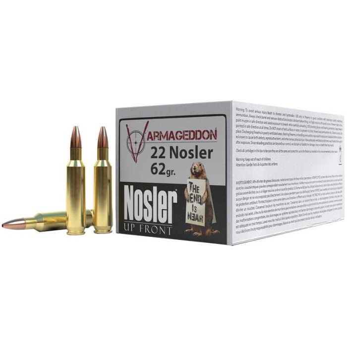 Nosler Varmageddon, Nos 65180 Vmg    22nos    62 Varmageddon     50/6