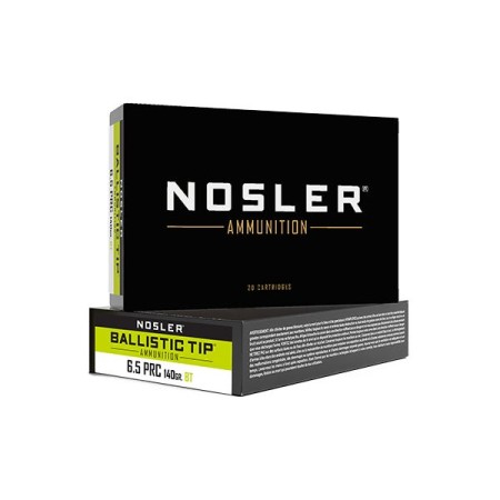 Nosler 43457 Ballistic Tip Hunting 6.5 PRC 140gr Ballistic Tip Brass  20 Rd