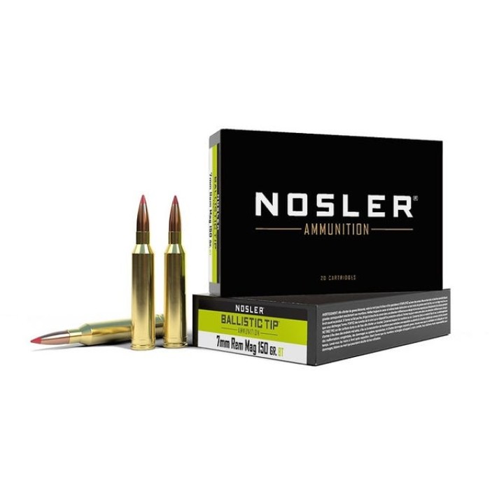 NOSLER AMMO 7MM REMINGTON MAGNUM 160GR BALLISTIC TIP SP 20rds