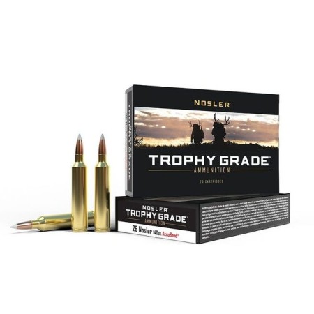 Nosler Trophy Grade Long Range 26 Nosler 150gr AccuBond Long Range Brass Centerfire Rifle Ammunition, 20 Rounds, 61052