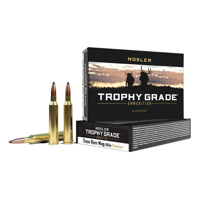 NOSLER AMMO 7MM REMINGTON MAGNUM 160GR PT SP TROPHY GRADE 20rds