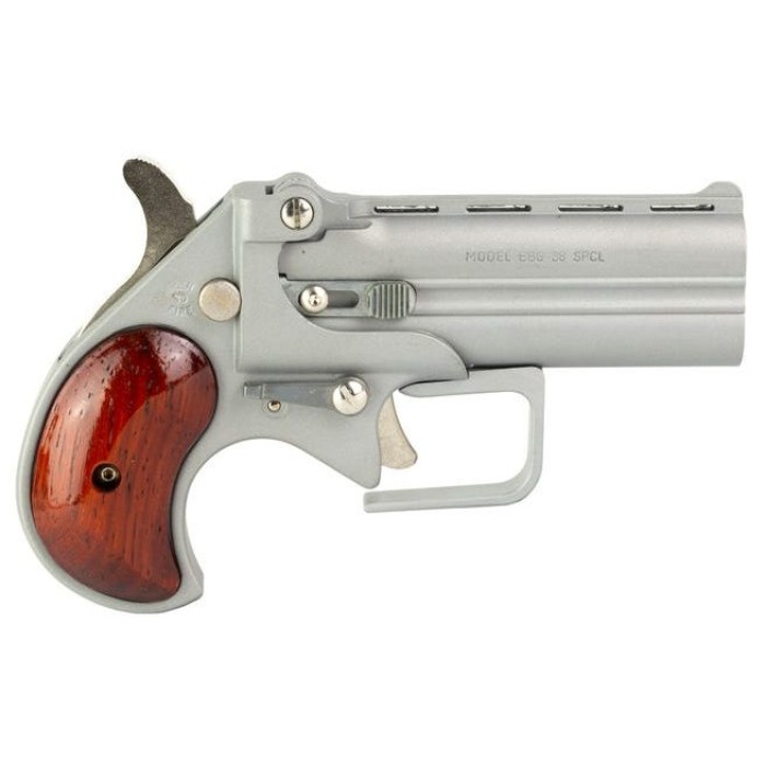 Old West Firearms Derringer Big Bore Handgun .38 Spl 2Rd Capacity 3.5" Barrel Satin With Rosewood Grips BBG38SR 850051445363