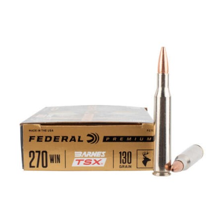 Federal Premium 270 Winchester 130gr Barnes Tipped TSX Rifle Ammo - 20 Rounds