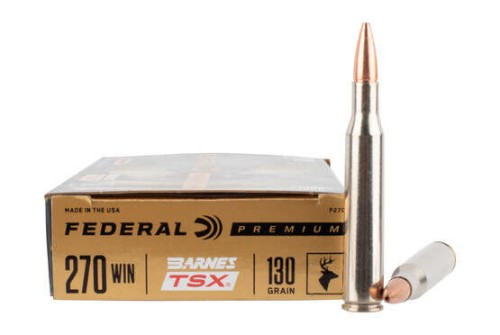 Federal Premium 270 Winchester 130gr Barnes Tipped TSX Rifle Ammo - 20 Rounds