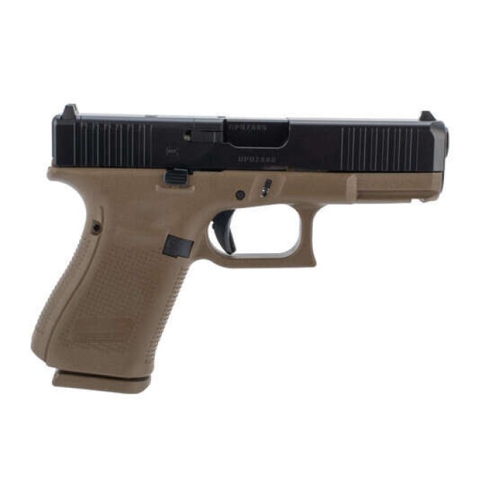 GLOCK G19 Gen 5 MOS 9MM, 4.02in. Barrel, 15rd, Front Serrations, Austrian - FDE [MPN: PA195S203MOSDE]