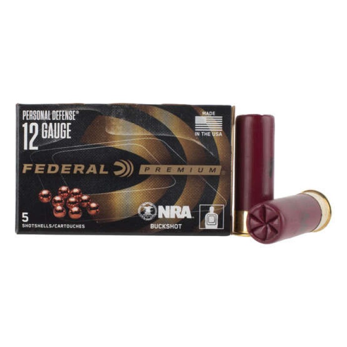 Federal Personal Defense NRA 12 Gauge 2.75" 9 Pellets 00 Buck Shot Ammunition 5rds