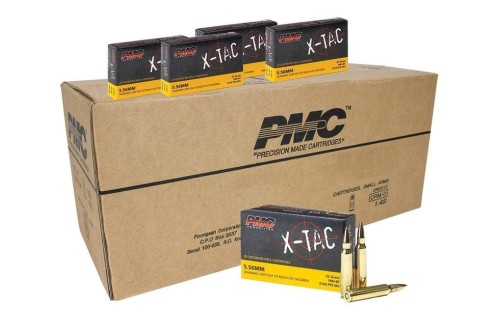 PMC X-Tac Rifle Ammunition 5.56x45mm 55 gr FMJBT 3120 fps 1000/Box