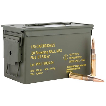 PPU TR&Z MIL-SPEC .50 BMG 625GR FULL METAL JACKET BOAT TAIL 120 ROUNDS W/AMMO CAN